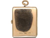Victorian 9ct Gold Large Rectangular Locket with Engraved Deer
