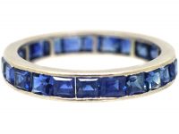 Art Deco 18ct White Gold, Sapphire Eternity Ring