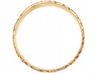 Victorian 9ct Gold Wedding Band with Incised Flower Decoration