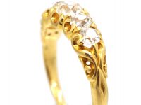 Victorian 18ct Gold, Five Stone Old Mine Cut Diamond Ring