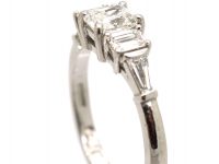 18ct White Gold Ring set with Three Baguette Diamonds