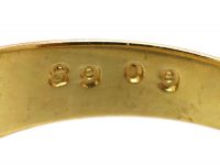 Victorian 18ct Gold, Three Stone Diamond Gypsy Ring