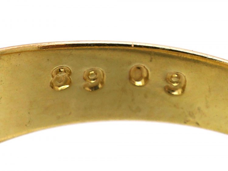 Victorian 18ct Gold, Three Stone Diamond Gypsy Ring