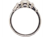 18ct White Gold Ring set with Three Baguette Diamonds