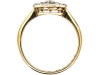 Art Deco 18ct Gold & Platinum, Square Shaped Ring set with Diamonds & Rubies