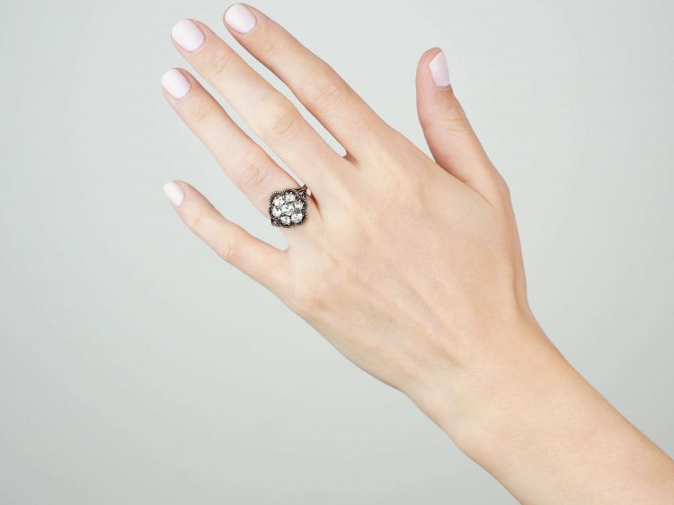 Georgian Rose Diamond Cluster Ring