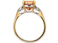 18ct Yellow & White Gold, Imperial Topaz & Diamond Ring