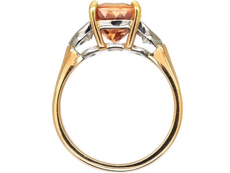 18ct Yellow & White Gold, Imperial Topaz & Diamond Ring