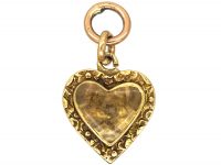 Georgian 18ct Gold Heart Shaped Pendant with Locket on Reverse