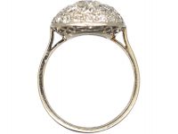 Art Deco 18ct White Gold & Platinum, Bombè Diamond Ring