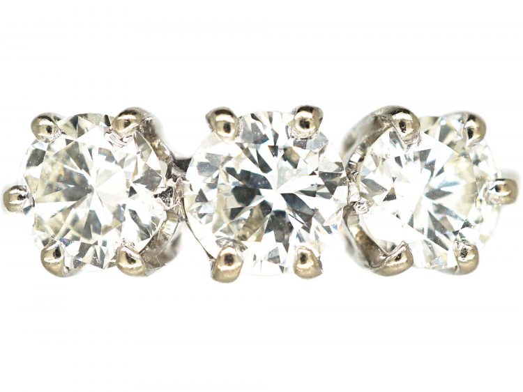 Platinum, Three Stone Diamond Ring