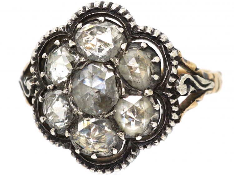 Georgian Rose Diamond Cluster Ring