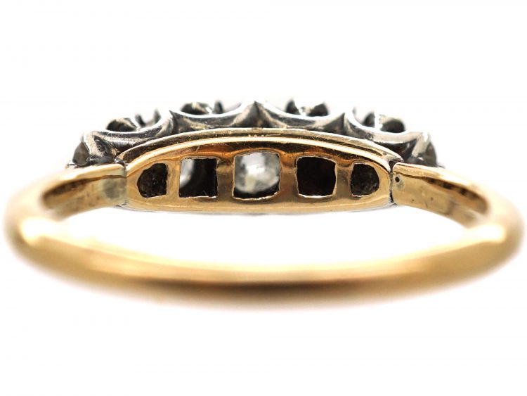 Edwardian 18ct Gold, Five Stone Diamond Ring with small Diamond Detail