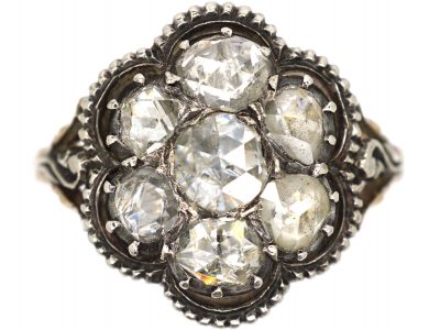 Georgian Rose Diamond Cluster Ring
