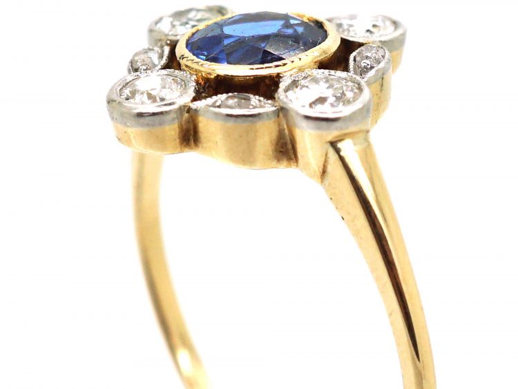 Art Deco 18ct Gold & Platinum,Sapphire & Diamond Ring
