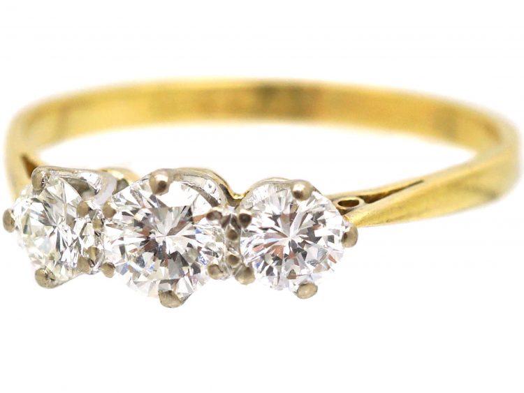 18ct Gold, Three Stone Diamond Ring