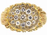 18ct Gold Modernist Ring set with Diamonds