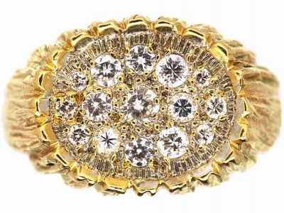 18ct Gold Modernist Ring set with Diamonds
