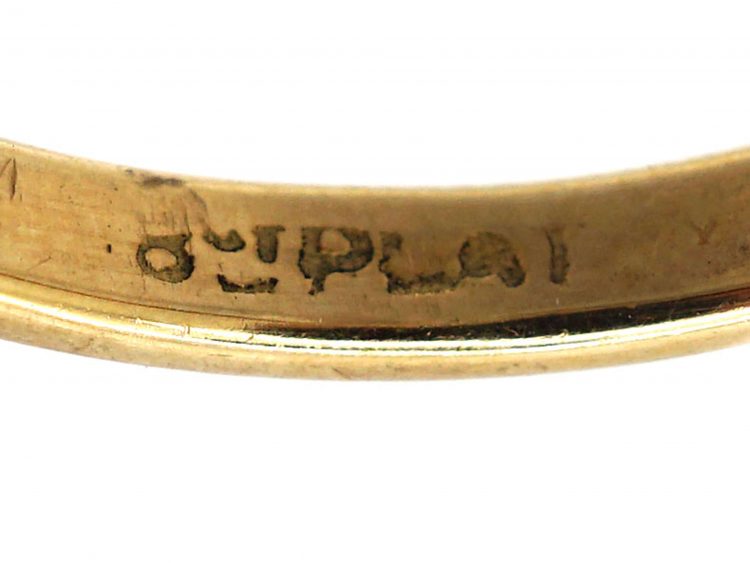 Art Deco 18ct Gold & Platinum, Diamond Solitaire Ring with Diamond Set Shoulders