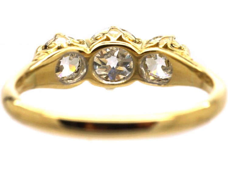 Victorian 18ct Gold, Three Stone Old Mine Cut Diamond Ring