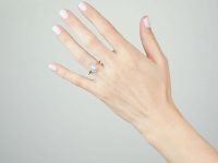 Edwardian 18ct Gold & Platinum, Opal & Diamond Oval Cluster Ring