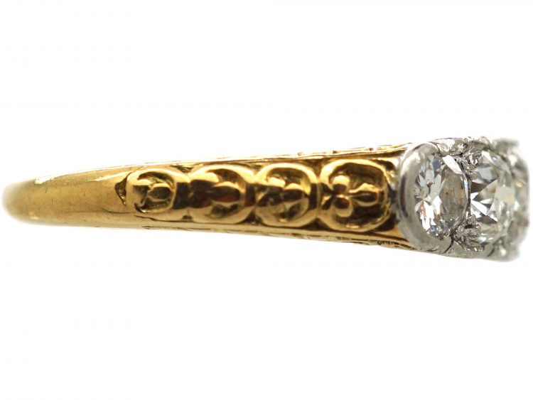 Edwardian 18ct Gold & Platinum, Five Stone Diamond Ring