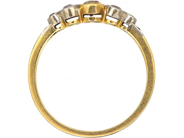 Edwardian 18ct Gold & Platinum Five Stone Diamond Ring