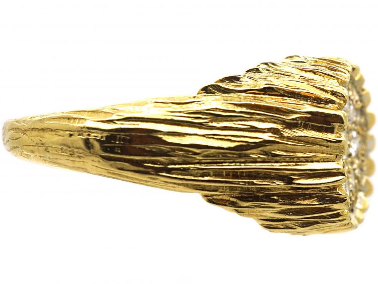 18ct Gold Modernist Ring set with Diamonds