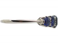 Art Deco 18ct White Gold, Five Stone Sapphire Ring