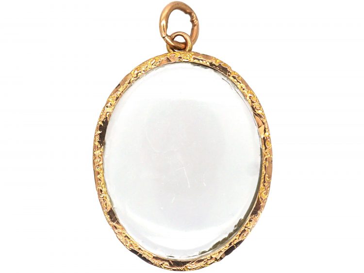 Edwardian 9ct Gold Glazed Open Locket