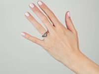 Edwardian 18ct Gold, Natural Pearl & Diamond Cluster Ring