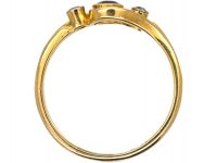 Edwardian 18ct Gold, Sapphire & Diamond Crossover Ring