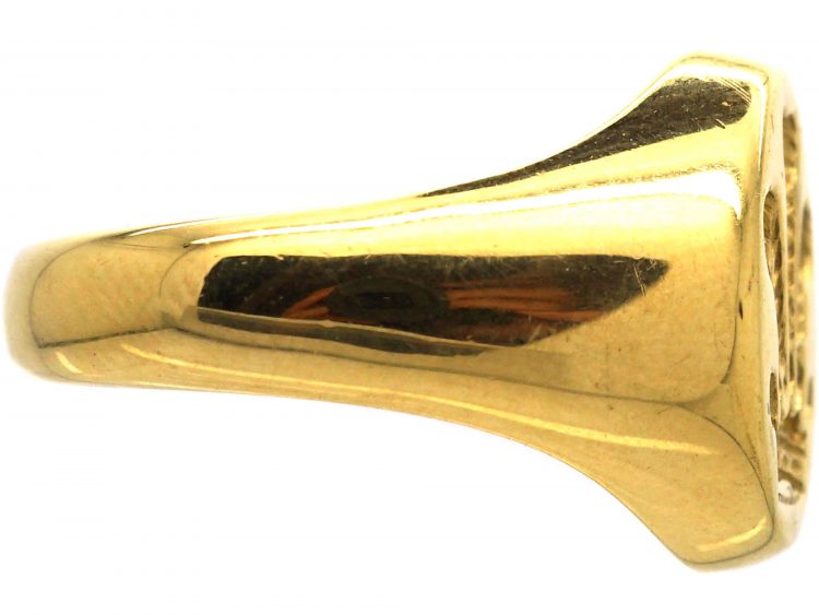 18ct Gold Signet Ring with Intaglio of Prince of Wales Feathers by Theo Fennell