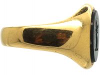 Victorian 18ct Gold & Bloodstone Signet Ring with Griffin Intaglio