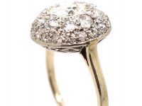 Art Deco 18ct White Gold & Platinum, Bombè Diamond Ring