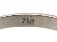 Art Deco 18ct White Gold, Sapphire & Diamond Cluster Ring