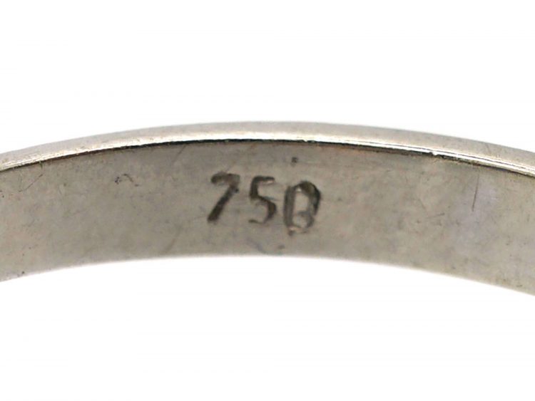 Art Deco 18ct White Gold, Sapphire & Diamond Cluster Ring