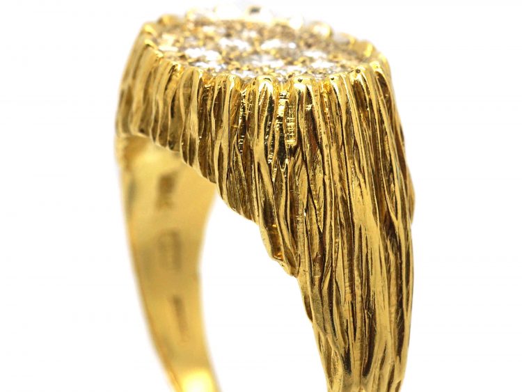 18ct Gold Modernist Ring set with Diamonds