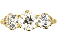 Victorian 18ct Gold, Three Stone Old Mine Cut Diamond Ring