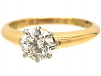 Edwardian 18ct Gold & Diamond Solitaire Ring