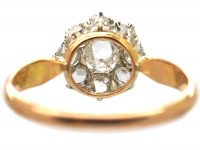 Early 20th Century 15ct Gold & Platinum, Rose Diamond Daisy Cluster Ring