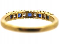 18ct Gold, Nine Stone Sapphire & Diamond Ring
