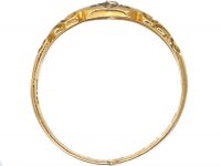 Victorian 18ct Gold Ring With Diamond Set Star Motif
