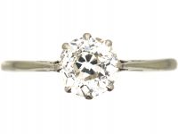 1920s 18ct White Gold & Diamond Solitaire Ring