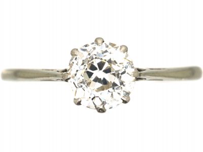 1920s 18ct White Gold & Diamond Solitaire Ring