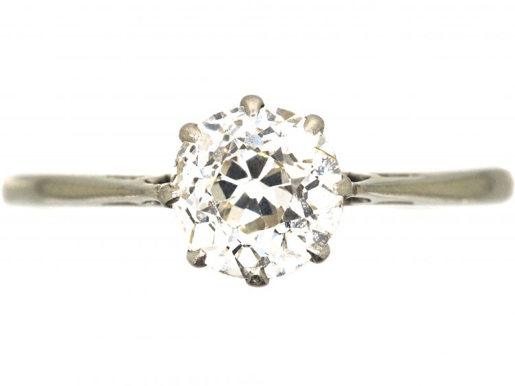 1920s 18ct White Gold & Diamond Solitaire Ring