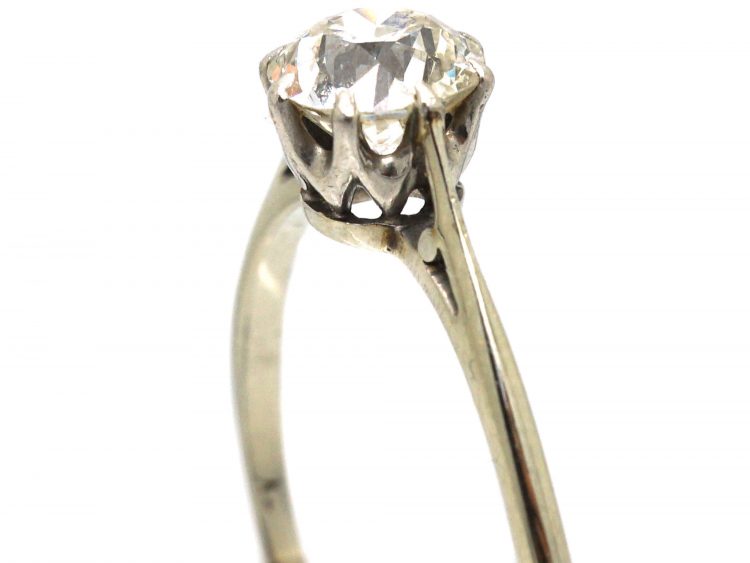 1920s 18ct White Gold & Diamond Solitaire Ring