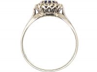 Art Deco 18ct White Gold, Sapphire & Diamond Cluster Ring