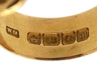 Edwardian 18ct Gold Buckle Ring with Fine Engraving Throughout