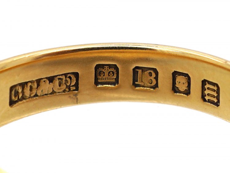 18ct Gold Signet Ring with Shield Motif by Charles Green & Co